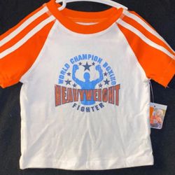 New Baby Boy Size 12 Months Heavyweight Fighter Boxing Tee Shirt