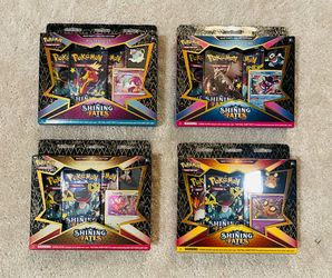 4x Pokemon Cards - Shining Fates Mad Party Pin Collection Set - Sealed & Never Opened