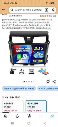 Car Stereo for Nissan Altima, 128G, with back up camera, brand new in box