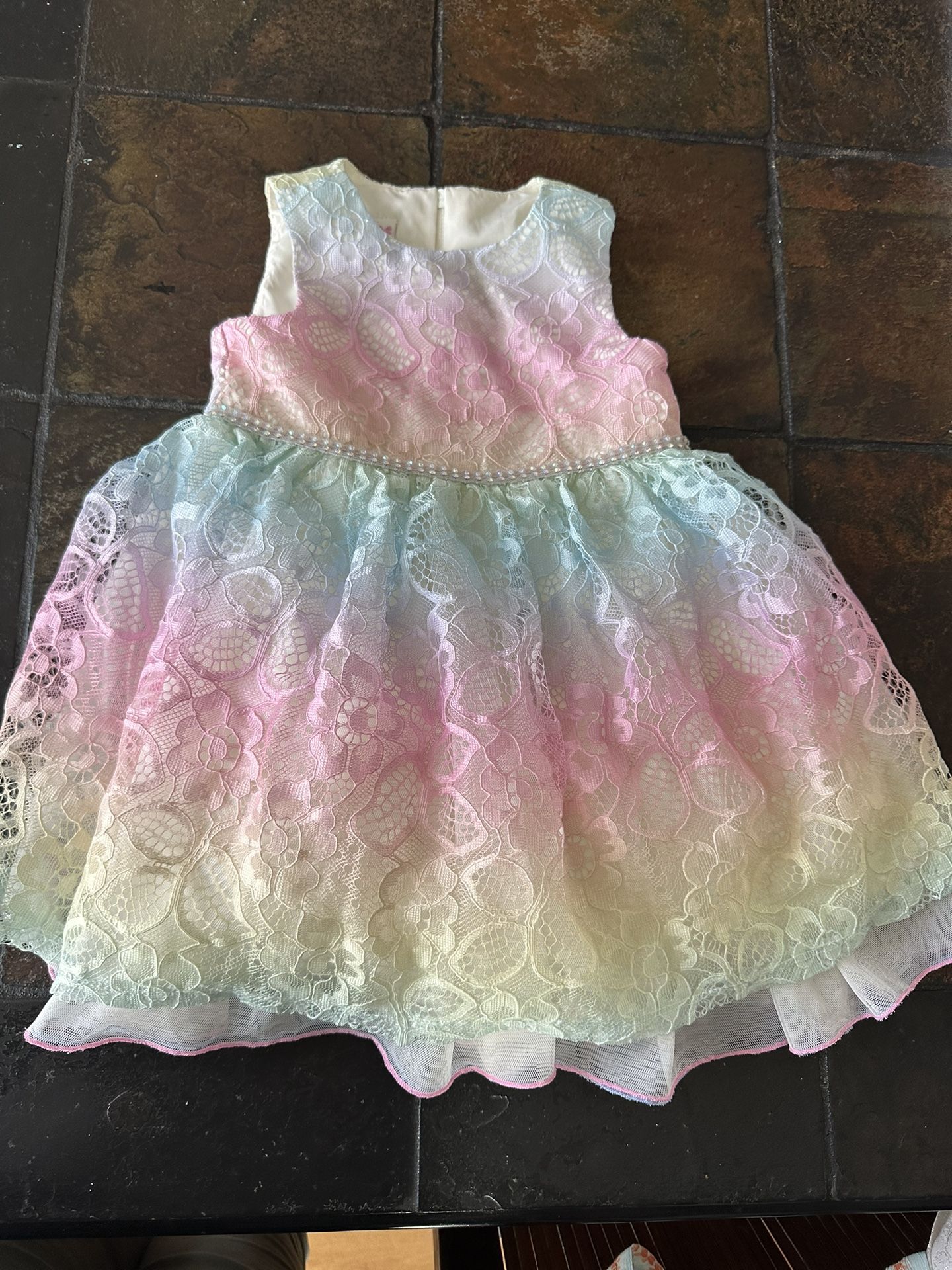 Bonnie Jean Baby Girls Rainbow Dress Size 18 Months 