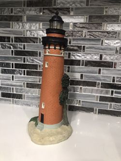 Brick Lighthouse With Tree 12” Tall 5.5” Long