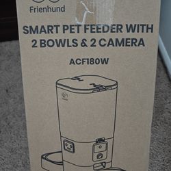 Automatic Cat/dog Feeder with Two 1080P Camera for 2 animals: 7L Automatic Dog Feeder with Night Vision & Slow Feed, 5G WiFi Auto Cat Food Dispenser f