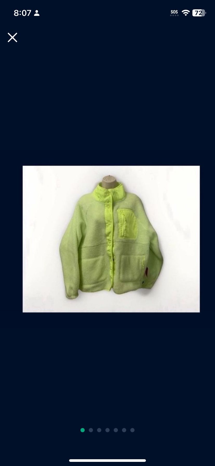 ✨New With Tags ✨ Women Large Sherpa Fleece Jacket Fluorescent Yellow Green Puma Snap Buttons