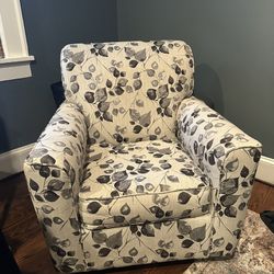 Abney Floral Swivel Accent Chair 