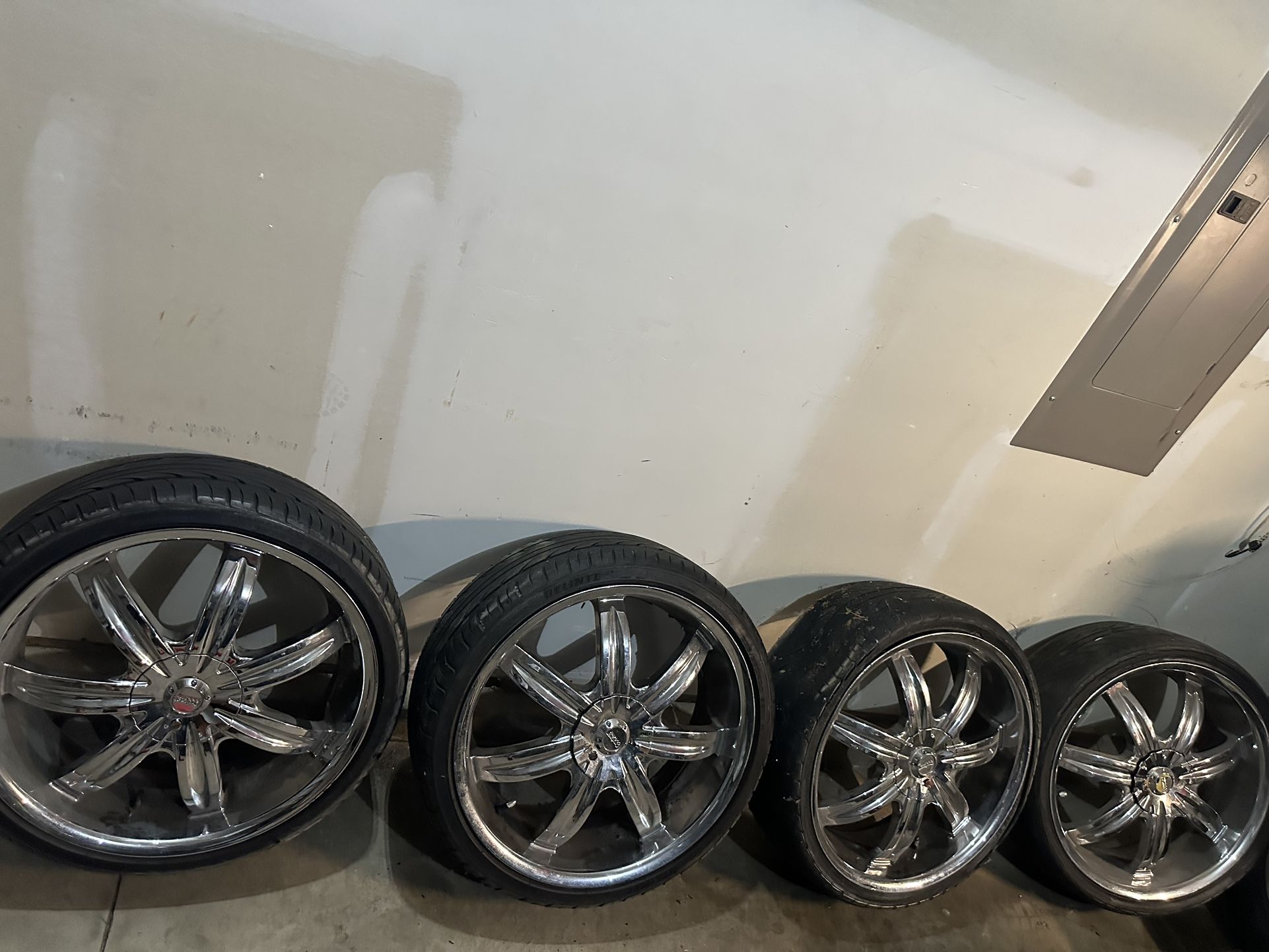 20 inch rims two with new tires two tire needs Replacing for Sale in ...