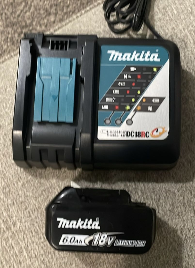 Genuine Makita battery 6.0ah and Fast charger