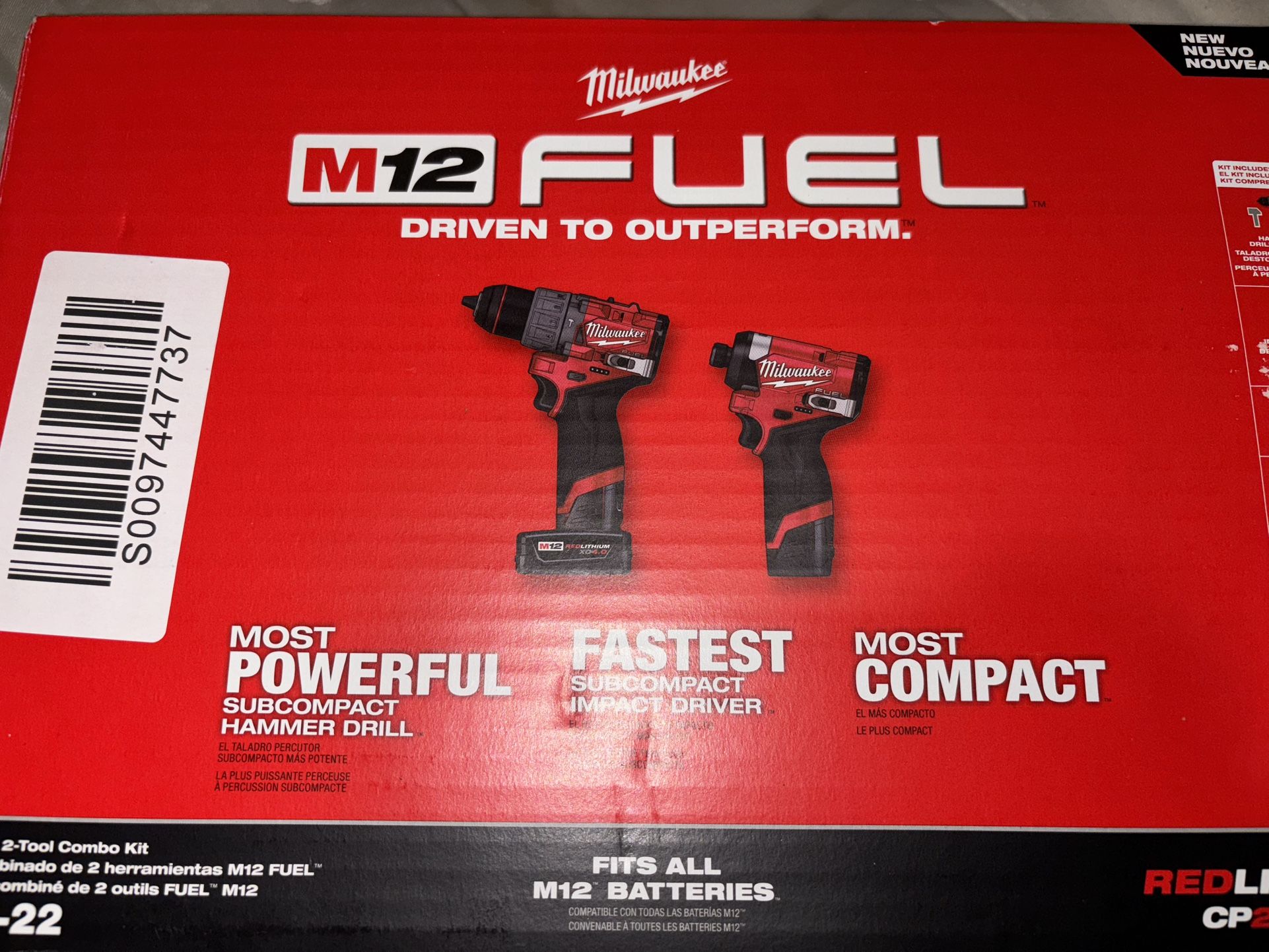 Milwaukee M12 FUEL 12-Volt Lithium-Ion Brushless Cordless Hammer Drill and Impact Driver Combo Kit w/2 Batteries and Bag (2-Tool)
