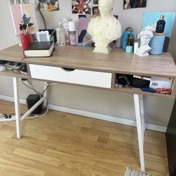writing desk, gently used, large drawer and shelves