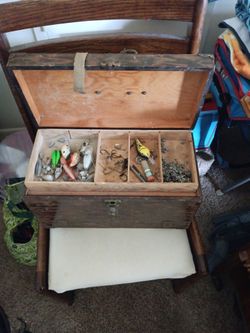 Vintage Tackle Box With Lures