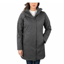 Kirkland Signature Womens 3-In-1 Parka Hoodie Jacket (Charcoal, X-Large)