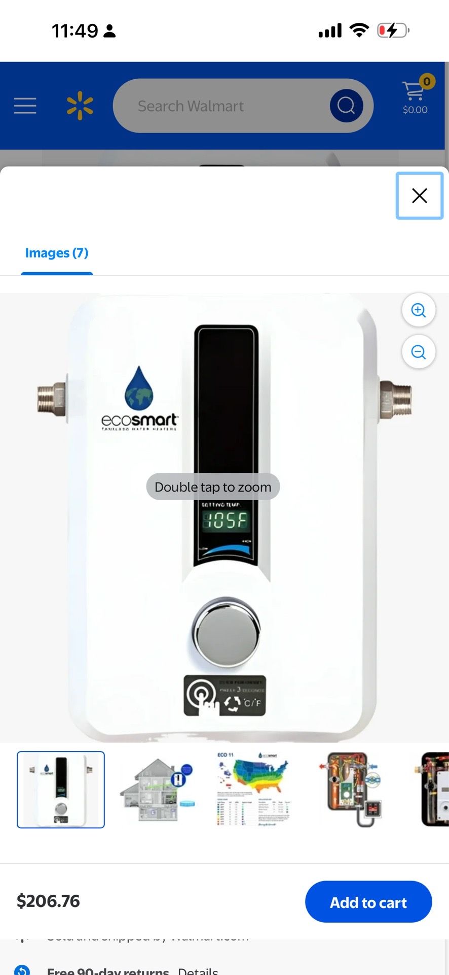 EcoSmart ECO11 240V 11 kW Electric Tankless Water Heater