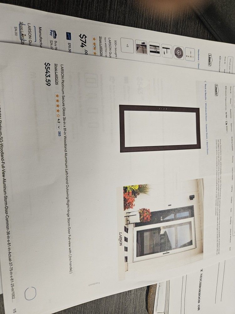 Brand New Storm Door And Handle New Ues Very Heavy Duty.