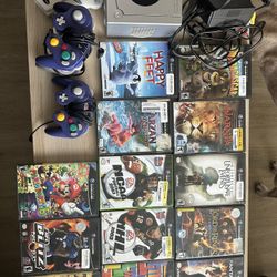 Nintendo GameCube Bundle – 4 Controllers + 13 Games (Mario Party 6, NFL Blitz)