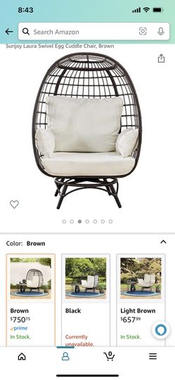 Swirling Chair New , Pillows still in bag