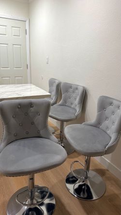 Bar stools set of 4adjustable , velvet bar stools