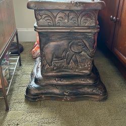 Antique Table Base With glass Top