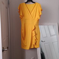 Yellow Dress Xl  New 