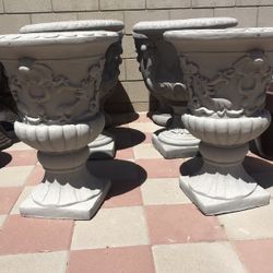 New Flower Pots Made Out Of Cement Beautiful Yard Decoration 