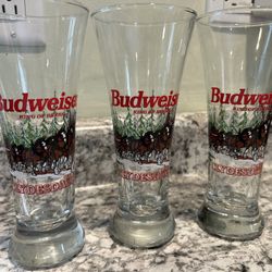 Set Of 3 Vintage Budweiser Beer Cups