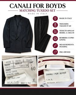 Canali for Boyds Black DB Shawl Tuxedo Suit IT60