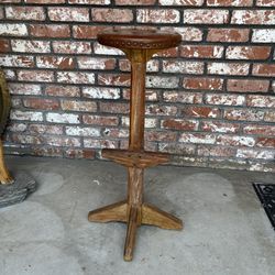 Ranch Oak Barstool With Brown Leather Seat