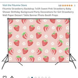 Strawberry 7ftx5ft Backdrop And Banner 