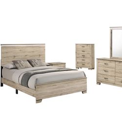 Queen Bed +Dresser +Mirror + Nightstand + Chest $899
