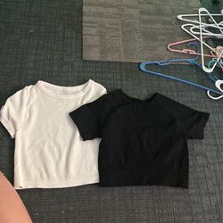 Black an White Crop Tops