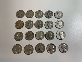 Lot of 20 Silver Quarters 1944 to 1964