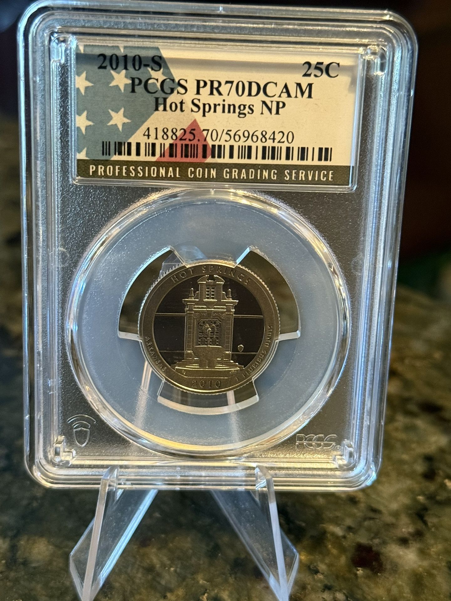 2010 S 25C Clad Hot Springs Quarter PCGS PR70DCAM