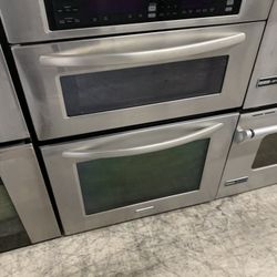 Kitchen Aid 30” Microwave Oven Combo In Stainless Steel Used