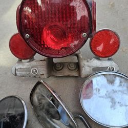 Vintage Yamaha Xs (contact info removed)s  Motorcycle Tail Lamp Assembly W Some Mirrors