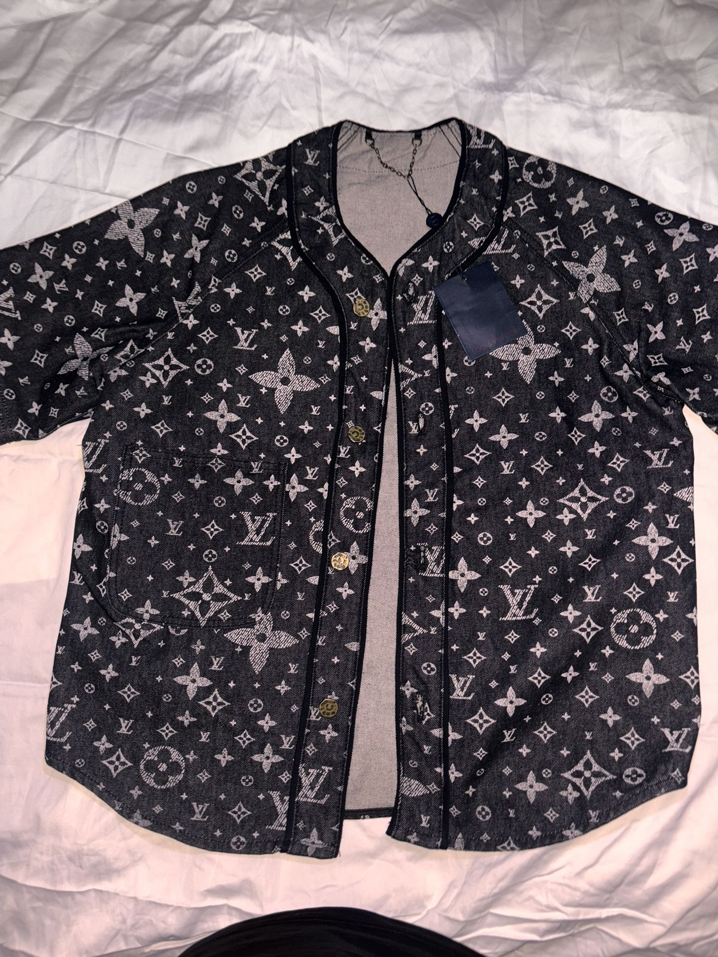 Designer Baseball Jean Jacket LV