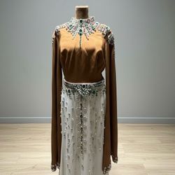 Brown and beige turkish style dress