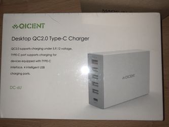 Portable C Type Charger with 5 ISmart Automatic Current Identification Output Port & Type C Adapter & Quick Charge Port