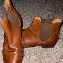 Cole Haan Men's Brown Leather Berkshire Lug Cap Toe Chelsea Bo.ot