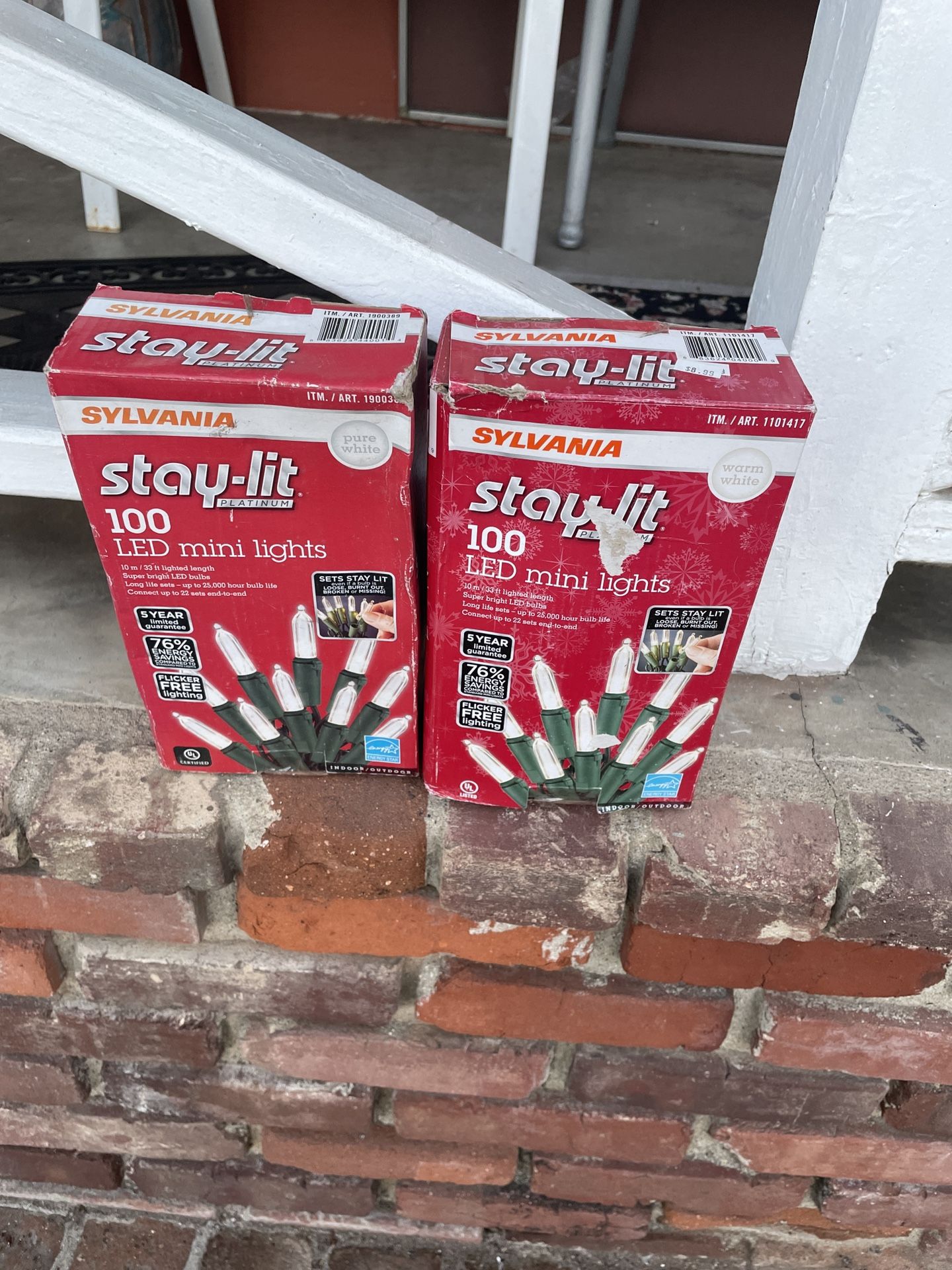 Brand new Sylvania stay lit 100 LED mini lights with five years warranty