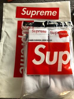 Supreme x Hanes Crew Socks 4-Pack White