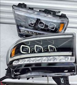 19-24 Ram LED DRL Projector Headlights Luces Focos Micas Faros Faroles Headlamps
