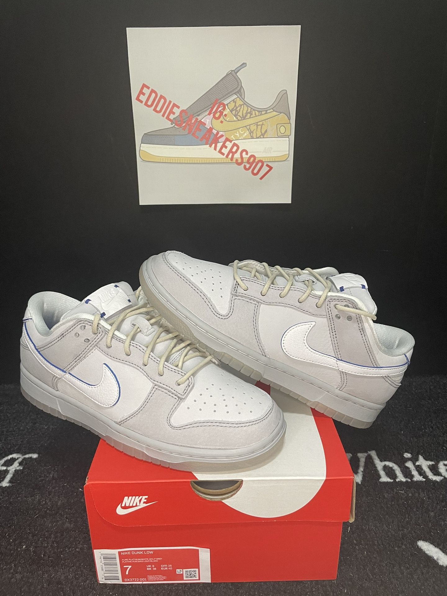 Nike Dunk Low Wolf Gray Pure Platinum 2022 Size 7Y / 8.5W