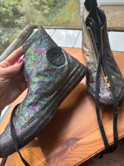 Funky iridescent converse, size 7 womens