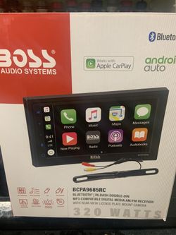 Boss double din Car Play radio. New