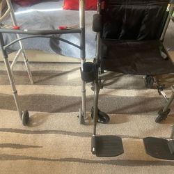 wheelchair walker and portable toilet