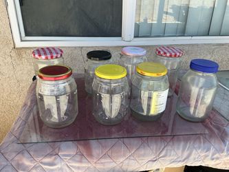 Assorted Glass Jars with Lids $1 each