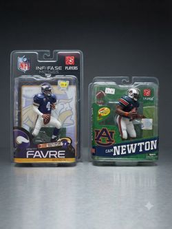 NFL Legend Action Figures - Brett Favre & Cam Newton (Sealed Lot)