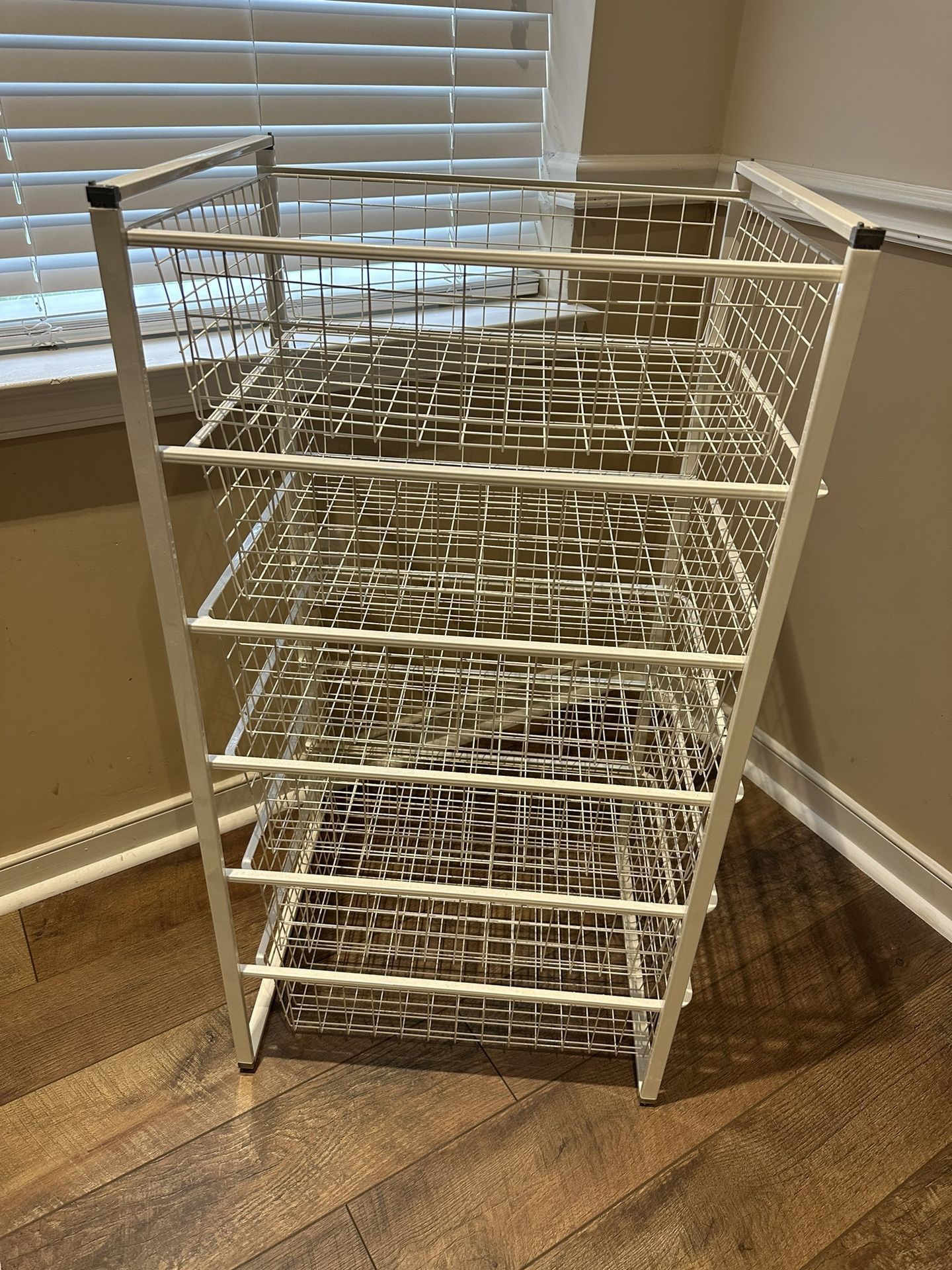 5 Drawers White Storage Rack