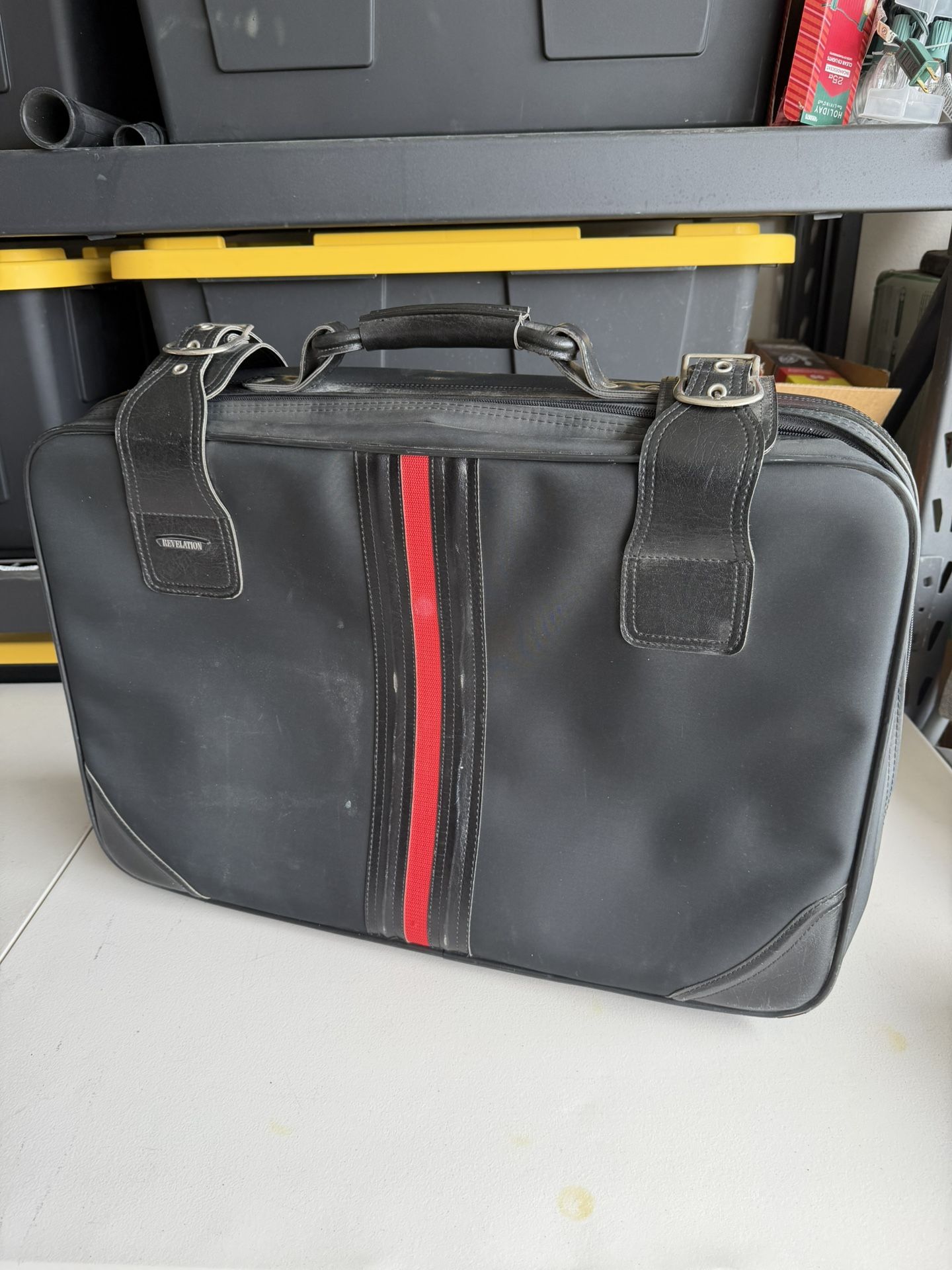 Revelation Black Travel Bag with Red Stripe