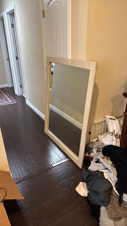 Large Wall Mirror with Cream Frame