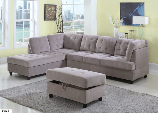 New Gray Corduroy Sectional Sofa With Storage Ottoman For In New Gray Corduroy Sectional Sofa With Storage Ottoman For In Seatac Wa Offerup