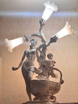 Art Nouveau Figural Sculptural Table Lamp
